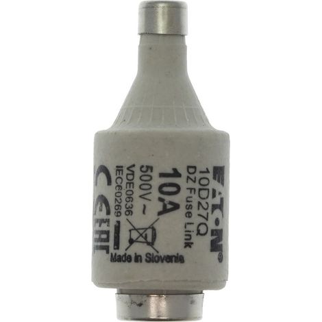 Eaton Elemento fusible, baja tensión, 10 A, AC 500 V, D2, gR, IEC, rápido, 10D27Q
