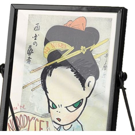 Cadre photo acrylique décoratif 14,5x19,5cm motif dessin animé enfant imperméable, ornement mural pour bureau, cadre noir métal CBS1330 (1/4)