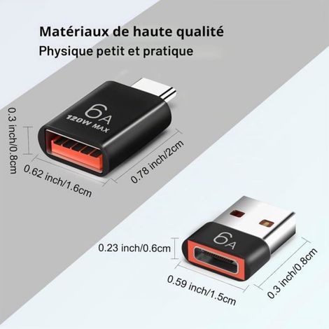 Adaptateur USB C - USB A Vers USB C - Compatible MacBook Pro iPad Pro Samsung Galaxy - 4 Pièces (1/5)