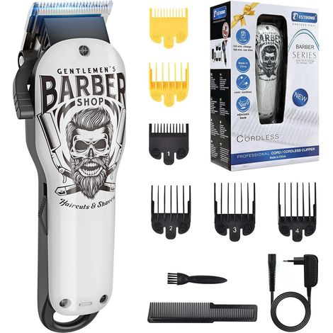 Tondeuse Cheveux Homme, Tondeuse Barbe Homme avec 6 Peigne de Guidage Sans Fil Tondeuse Cheveux Kit avec USB Rechargeable Batterie 2000mAh (Y4) (1/5)