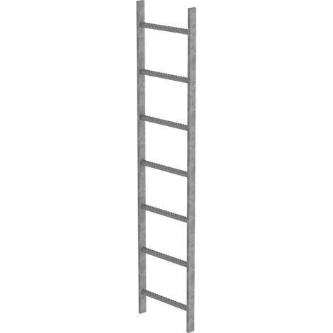 MUNK Schachtleiter Stahl verzinkt 400mm breit 7 Sprossen 1,96m lang (1/4)