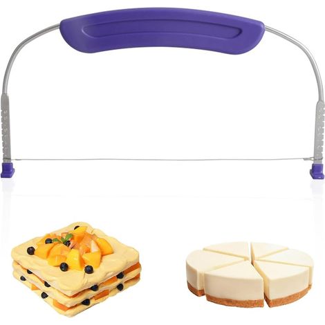 1 pièce coupe-gâteaux, distributeur de gâteaux, machine à mouler les gâteaux, pince à gâteaux, coupe-couteau de cuisine, machine à mouler les gâteaux en acier inoxydable, outils de découpe (violet, 14