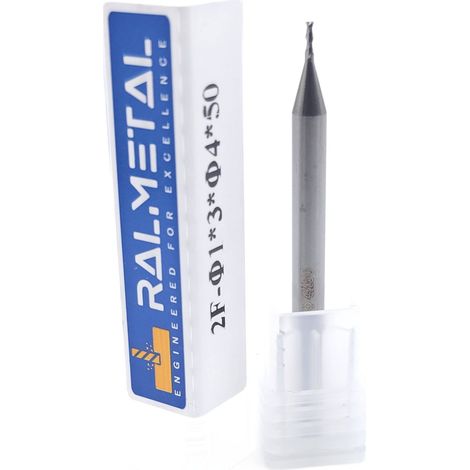 Cortador de aluminio VHM de 2 filos, 1 x 4D x 50, 45 HRC (1/4)