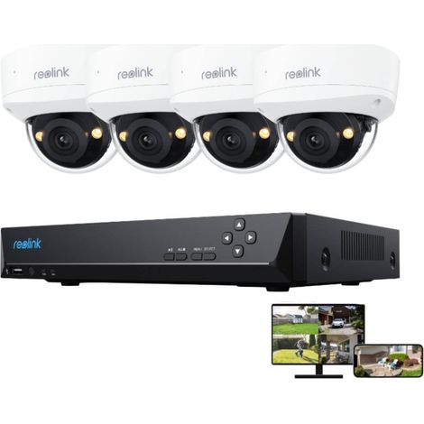 Reolink 4K 8MP IK10 PoE Überwachungskamera Set Outdoor, 4X 8MP IK10 PoE Überwachungskamera+8CH NVR mit 2TB HDD, 125° Blickwinkel, Smart-Erkennung, Farbnachtsicht, 24/7 Schutz (1/5)