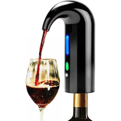 Carafes à vin électriques, aérateur de vin intelligent avec bouton unique, verseur rapide pour barbecue, fêtes en famille, accessoire cadeau vin (1/5)