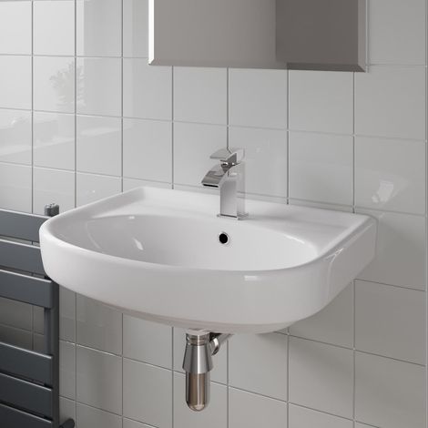 Affine Wall Hung Basin Gloss White - 560 x 415mm (1/3)