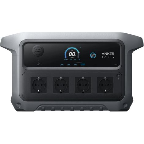 Anker – Station d’énergie portable 2048Wh – Batterie lithium fer phosphate – Sortie AC 2400W – Recharge solaire et secteur – Compatible batteries d’extension
