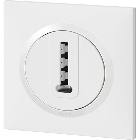 Legrand - Prise téléphone en T dooxie livrée avec plaque carrée blanche - emballage blister
