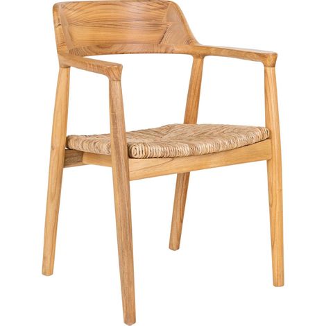 Lot de 2 fauteuils tressés 58x56x78 cm en bois naturel (1/5)