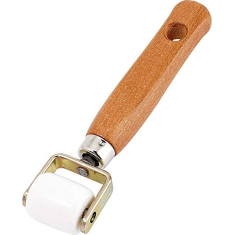 Roulor Rueda para pegador en ebonita mango de madera barnizada