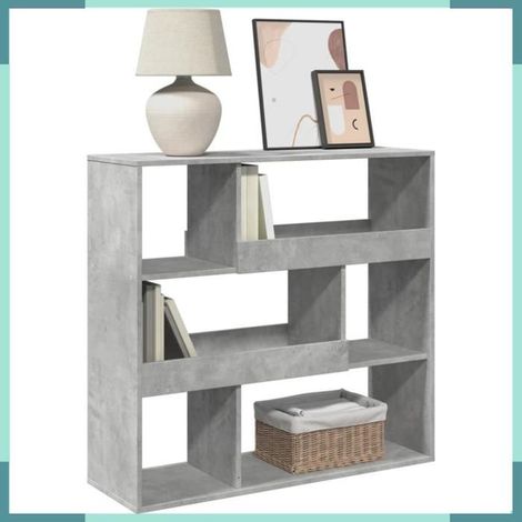 854439 Bibliothèque/Séparateur de pièce gris béton 100x33x94,5 cm (1/5)