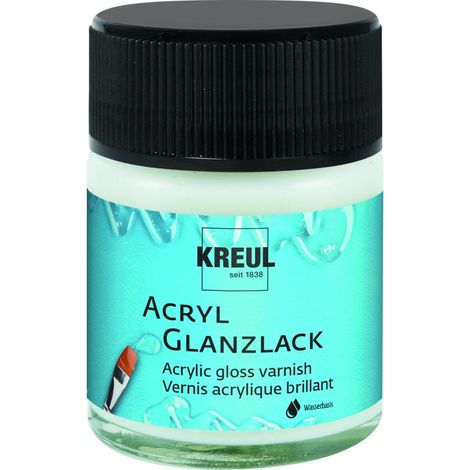Kreul Acryl-Glanzlack auf Wasserbasis transparent 50 ml Verzierfarbe