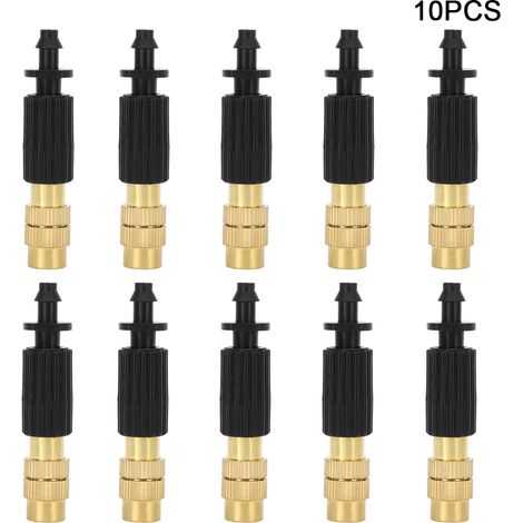 Kit 10 buses de brumisation avec raccords pour tuyau 4/7 mm, en cuivre et plastique, accessoires d'arrosage jardin durables (1/5)