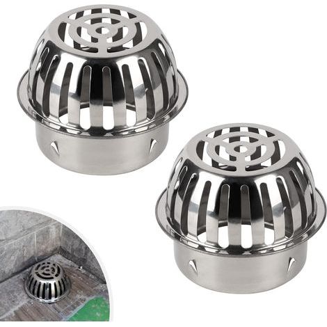 2PCS Filtre de Gouttière 97mm en 304 Inox, Crapaudine de Gouttière, Protection des Tuyaux contre les Feuilles, le Blocage (1/4)