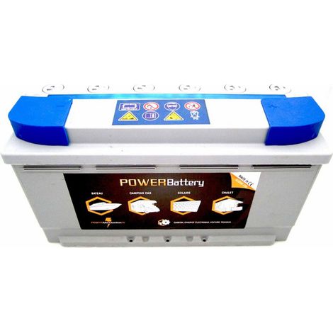 Power Battery – Batterie décharge lente AGM 12V 105Ah – Plomb étanche – Sans entretien – Pour applications marines et énergies renouvelables