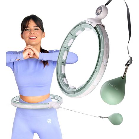 Grüner magnetisch beschwerter Hula Hoop mit Zähler