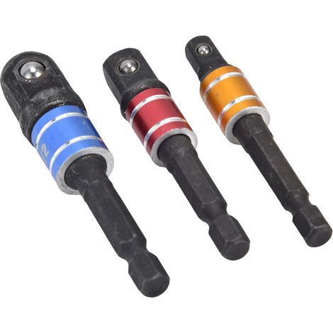 Adaptateur de Douche Hexagonal 1/4" avec Embout Carré pour Clé à Choc - Jeu d'Extensions Universel (1/5)