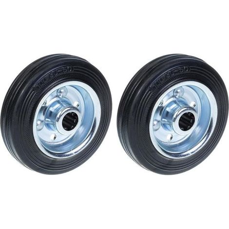 Räder - Schwarz - Set von 2 - 100mm Durchmesser - Stahlblech - 90kg Tragfähigkeit