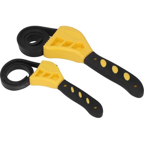 2 Pièces Clé à Courroie Réglable 6in 8in Clé à Sangle en Caoutchouc Multi-usages pour L'entretien de la Voiture(jaune), Autre Clé (1/5)
