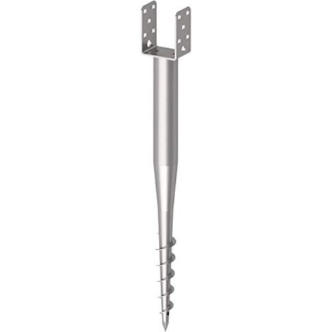 KRINNER 21074 Bodenhülse U-Fix 71, Länge 670 mm, für Holzgröße 70mm, feuerverzinkt, 1 Stk (1/5)