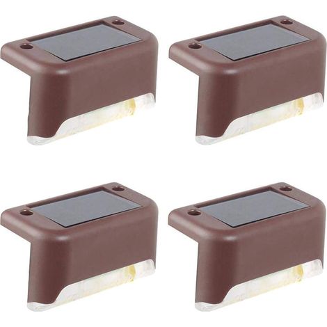 Lot de 4  Paquet de  Lampes de Terrasse Solaires Lampes de Pont à LED Étanches Lampes D'extérieur à Énergie Solaire pour Terrasse Escaliers Voie de Jardin Marche Et Clôtures