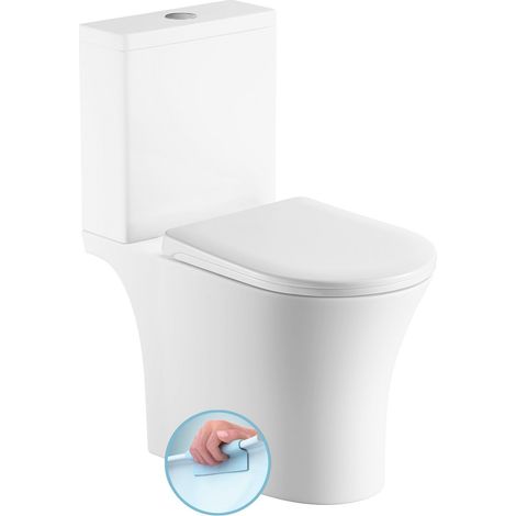 WC combiné VITO, sans rebord, siphon en S/siphon en P, blanc (1/3)