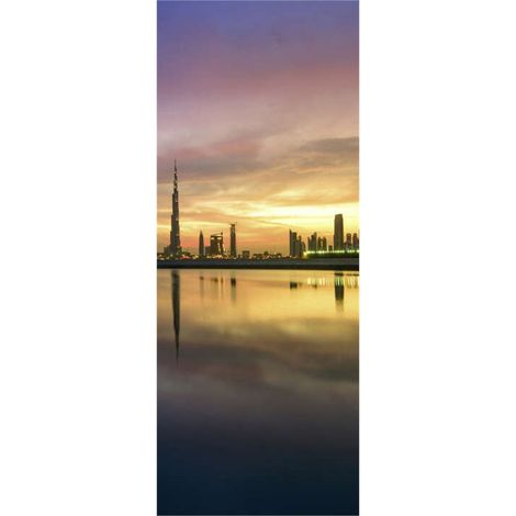 Panneau mural douche en alu-composite VIPANEL - Paysage Urbain Décor Skyline dubai - Finition Brillant - 100x255cm (1/5)