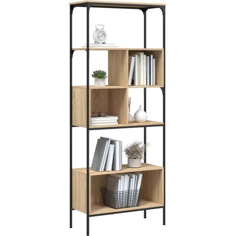 vidaXL Bücherregal 5 Etagen Sonoma Eiche 76x33x188,5 cm