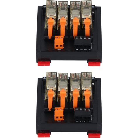 2 Stück 4-Kanal-Relaismodul 2 Offen 2 Geschlossen DIN-Schienenmontage SPS-Steuerplatine BEM2S 4MZ (1/5)