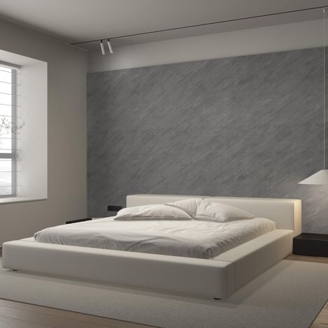 Papier Peint Autocollant Effet Béton Gris Foncé 3D Tapisserie Ciment Industriel Imperméable Adhésif Vinyle Mat pour Meubles Décor Mural Cuisine Film Anti-humidité Rénovation Armoire (1/5)