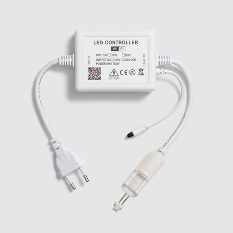 Controlador Regulador WiFi para Tira LED Monocolor 220V Ancho 12mm con Mando RF Monocolor (1/2)