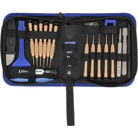Kit Universel d'outils AVIZAR pour réparation Smartphone/tablette - 24 pièces - Noir - Multifonctions à oeil (1/4)