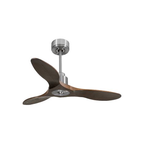 Tenerife Ring - Super destratificateur et ventilateur DC 106 cm chrome  pales bois  sombre  idéal 10 à 20 m²