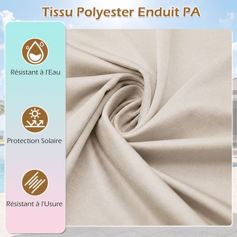 2x4m Garden Parasol, XXL Rectangular Double Parasol with 12 Ribs, Crank Handle & Ventilated Top, Sun Protection, Beige (1/5)