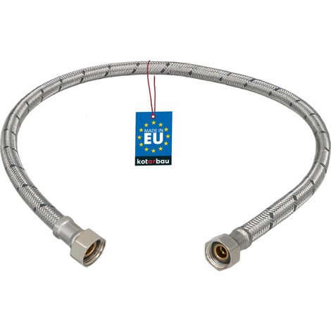 KOTARBAU® Flexible Robinet 3/8"x3/8" - Tuyau Robinet 70cm - Acier Inoxydable - Rallonge Robinet Cuisine Flexible - Tuyau Robinet Cuisine Flexible - Tuyau Flexible Plomberie - Argent (1/4)
