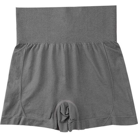 Short de yoga taille haute gainant ventre plat, anti-transpiration, ajusté extensible femme fitness running gris taille unique (37,5-75 kg) (1/5)