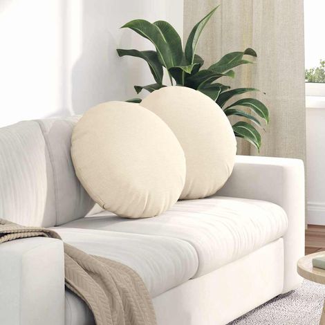 Sitzkissen 2 pcs Creme Ø50 x 19 cm Cordstoff