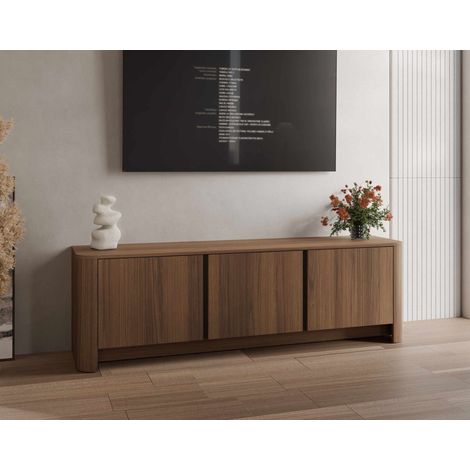 Youri - meuble tv 168 cm effet noyer - 3 portes - effet noyer (1/5)