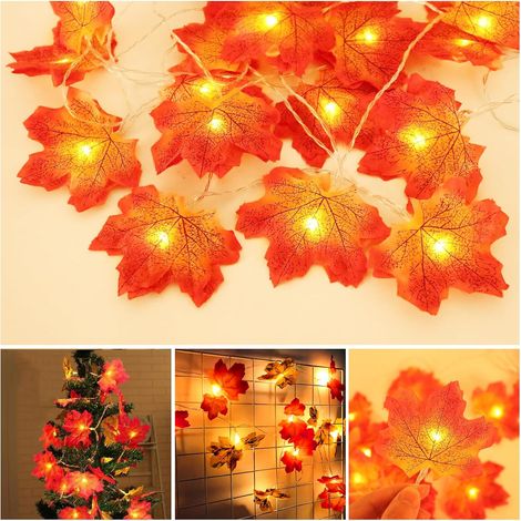 Guirlande Lumineuse de Feuille dérable, 3M 20LED Automne Guirlande Décoration à Piles, Guirlande dautomne de String Light, pour Halloween, Thanksgiving, DéCoration IntéRieure Et ExtéRieure (1/5)