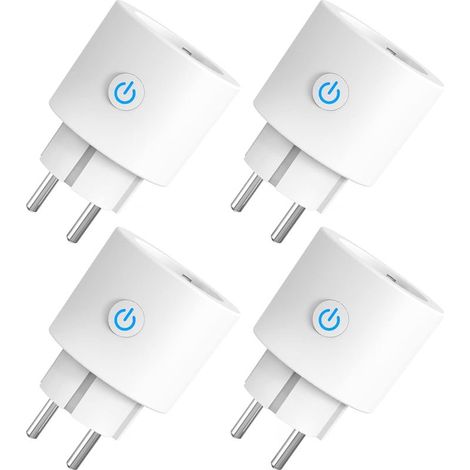Prise Connectée WiFi, Prise Intelligente Compatible avec Alexa, Google Home, Mesure de Consommation Électrique, APP Contrôle,16A, 4PCs (1/5)