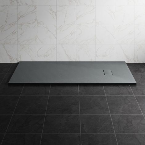 NRG 1700 x 800mm SMC Anthracite Rectangle Slate Effect Bathroom Shower Tray