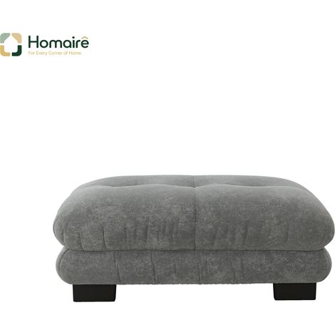 Pouf mit Armlehnen aus Chenille grau en Polyester 112 x 68 x 52 cm HOMAIRE (1/5)