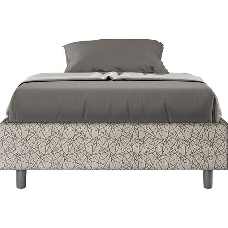 Letto 1 Piazza e Mezzo Sommier 120x190 cm con Rete e Contenitore Azelia Era 02 Grigio (1/5)