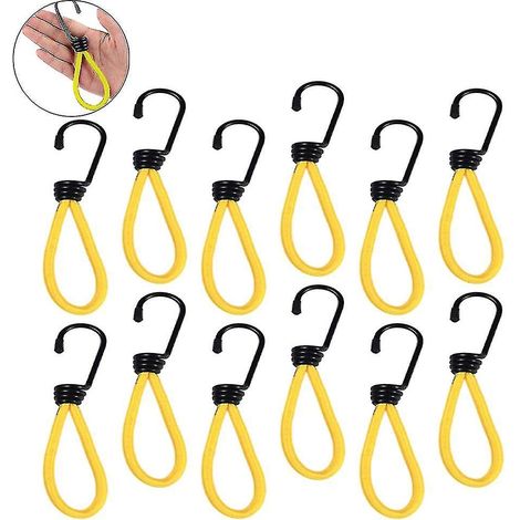 Lot de 12 crochets élastiques, fil spiralé, peinture antirouille, 15 cm, pour chambre et salle de bain (1/5)
