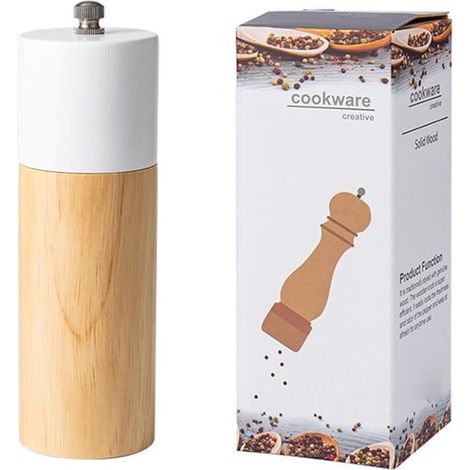 Broyeur d'Épices en Bois Naturel et - Moulin à Poivre Réglable (1/5)
