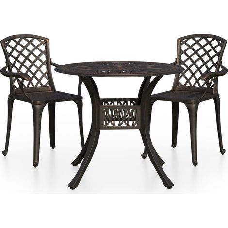 Maison Exclusive - 3-tlg. Bistro-Set Aluminiumguss Bronzen