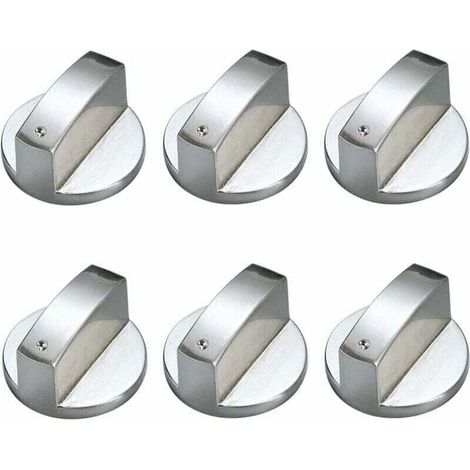 Bouton Cuisiniere A Gaz - Bouton Commande Universel Metal 6 mm - Pour Plaque De Cuisson Four Poêle - Lot De 6