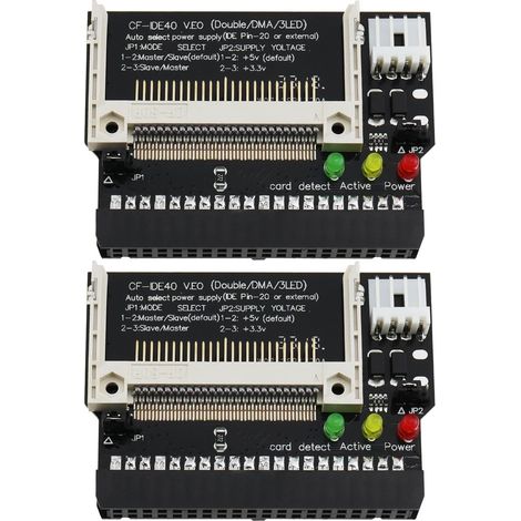 Pack of 2 CF to IDE 40-pin adapter cards for Compact Flash CF 40-pin IDE female hard drives, expansion card for laptops and industrial devices (1/5)