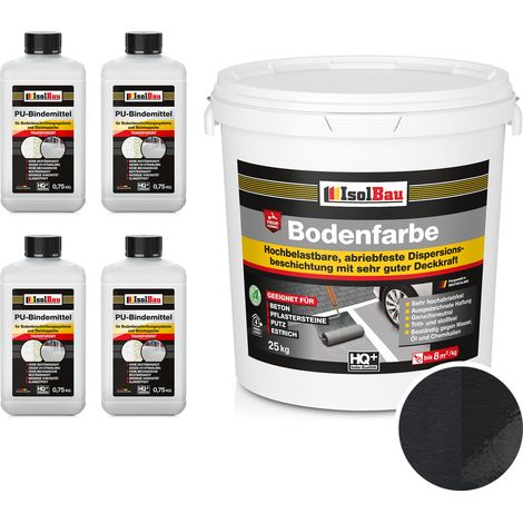 IsolBau 2K-Harzbodenfarbe für Betonböden, 25 kg, Schwarz (1/5)