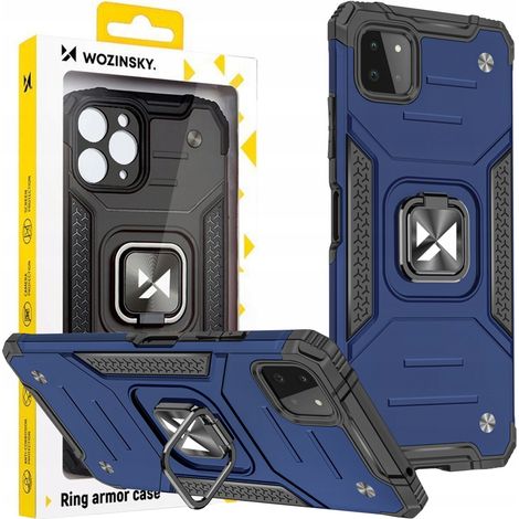 Custodia ibrida Wozinsky Ring Armor con supporto magnetico per Samsung Galaxy A22 4G, colore blu. (1/5)